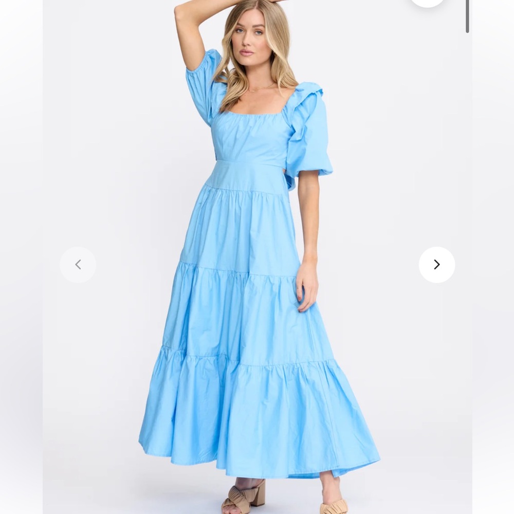 Blue Maxi Dress with open back